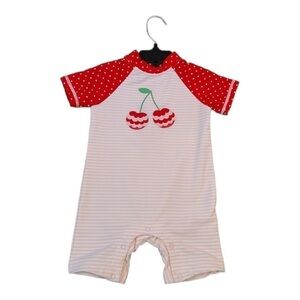 LITTLE Me Surfer Swim Suit With Adorable Cherry Design Size 24 Months